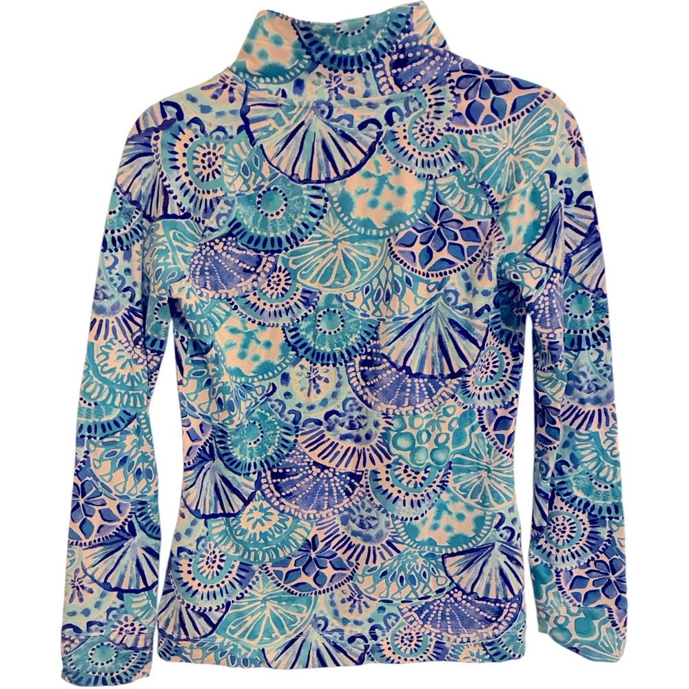 Lilly Pulitzer UPF 50+ Captain Popover Turquoise Oasis Half Shell XS - Picture 3 of 7